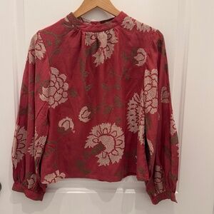 Anthropologie Payal Pratap Pink Rose Embroidered Blouse NWOT Tagged Size 4